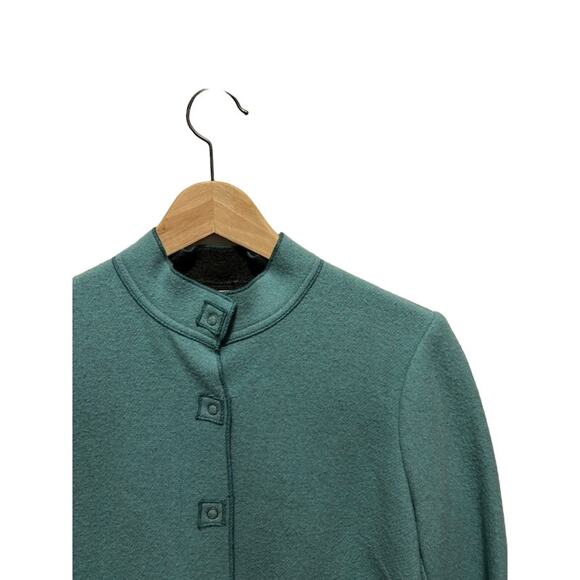 Sigrid Olsen Jacket Green Blue Wool Blend Coat Snap Closure Women's S - Picture 9 of 10